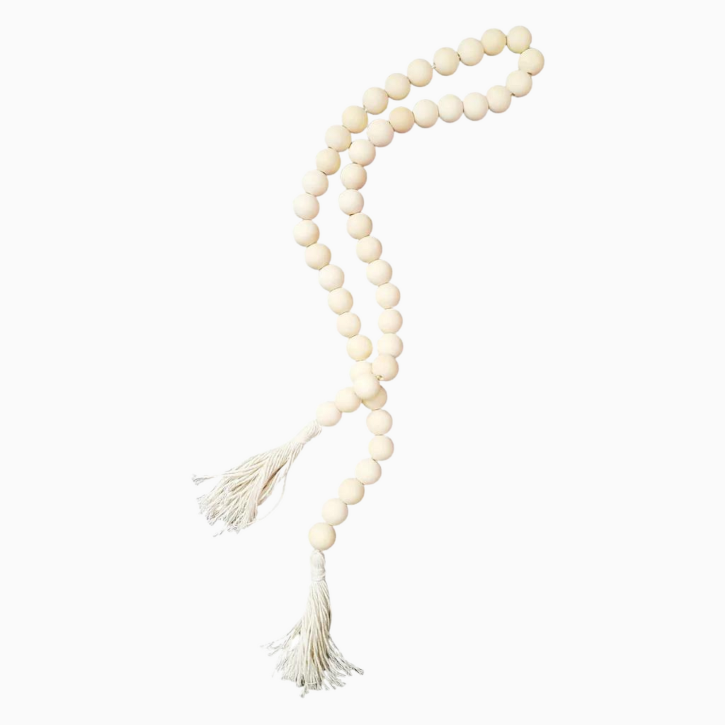 Wood Bead Garland With Tassels
