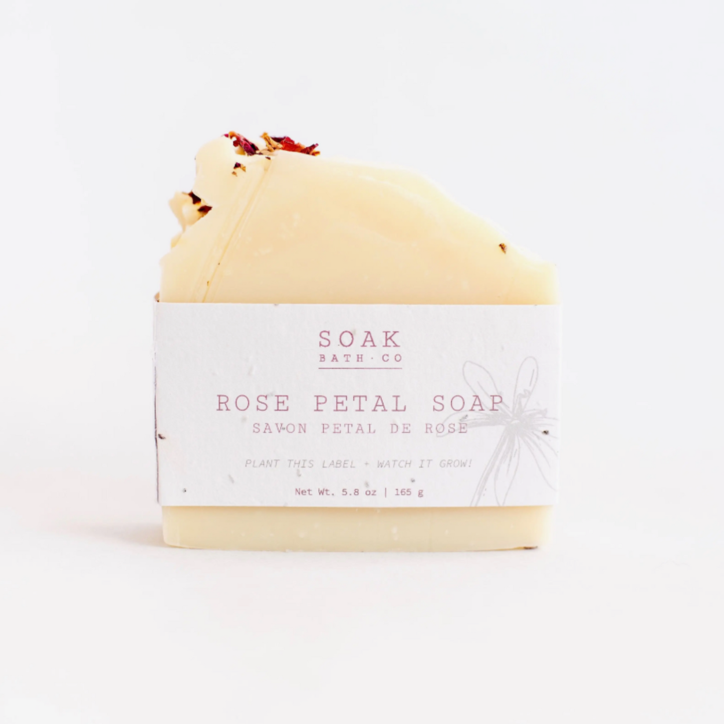 Rose Petal Soap Bar - Plantable Label