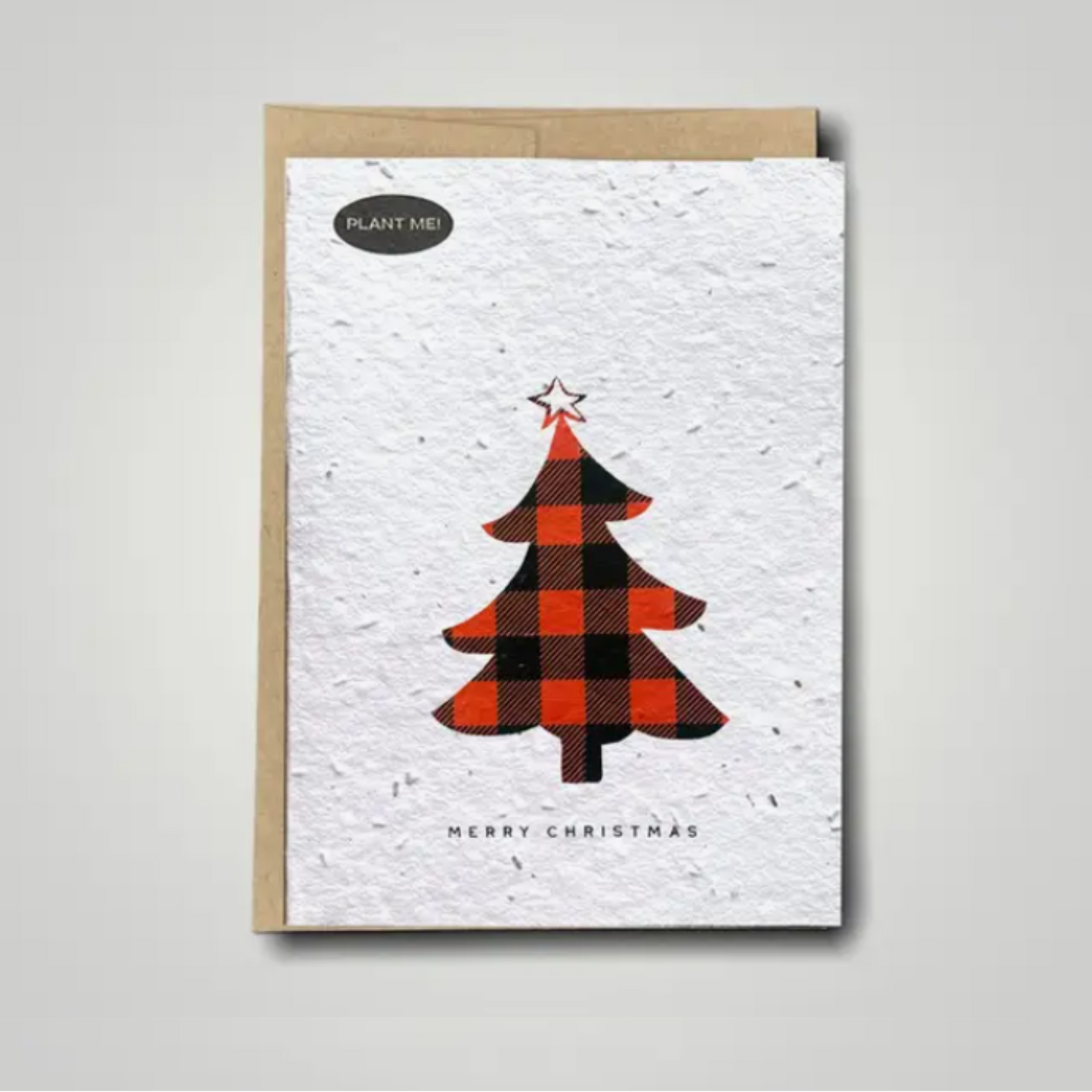 Plaid Christmas Tree Plantable Greeting Card