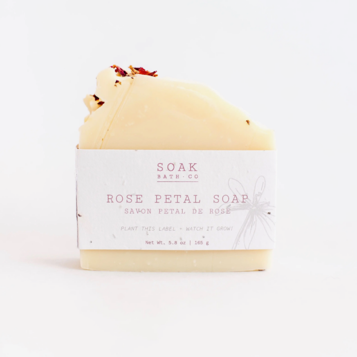 Rose Petal  Soap Bar - Plantable Label